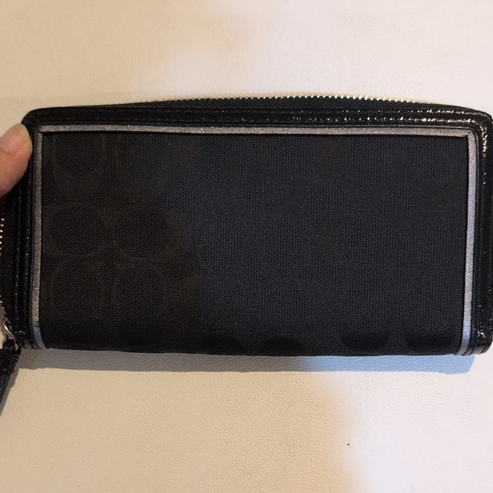 Coach Black Wallet with Silver Bow Accent - Rehab Wallet